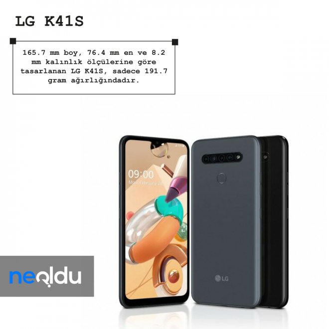 LG K41S boyut bilgileri
