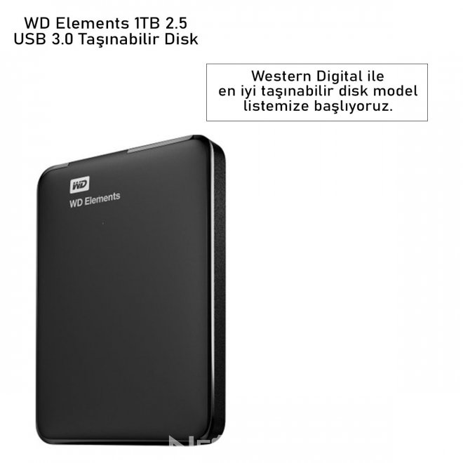 WD Elements 1TB 2.5  USB 3.0 Taşınabilir Disk