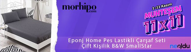 Eponj Home Pes Lastikli Çarşaf Seti Çift Kişilik B&W SmallStar