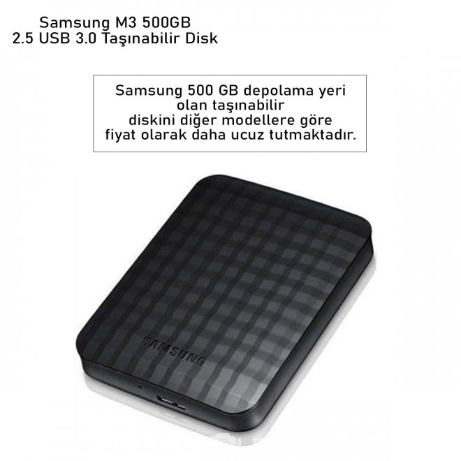 Samsung M3 500GB 2.5 USB 3.0 Taşınabilir Disk