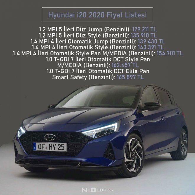 Hyundai i20 2020 Fiyat Listesi