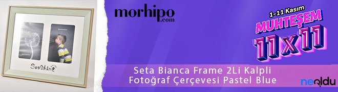 Seta Bianca Frame 2Li Kalpli Fotoğraf Çerçevesi Pastel Blue