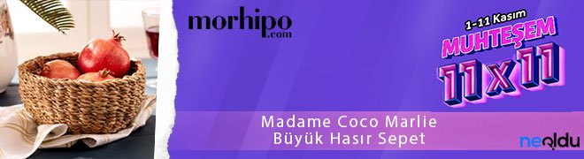 Madame Coco Marlie Büyük Hasır Sepet
