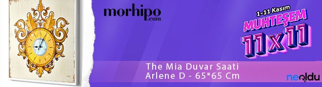 The Mia Duvar Saati Arlene D - 65*65 Cm