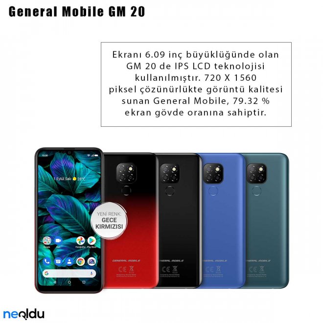 General Mobile GM 20 Ekran boyutu