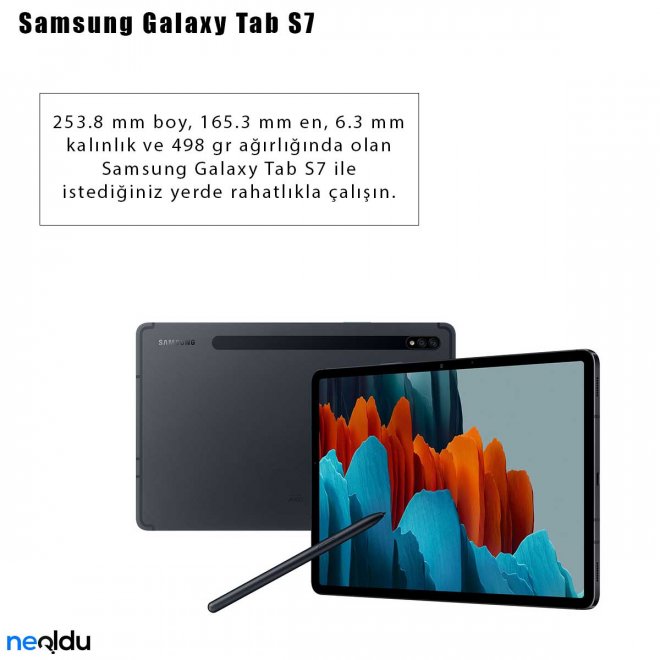 Samsung Galaxy Tab S7 boyut bilgileri