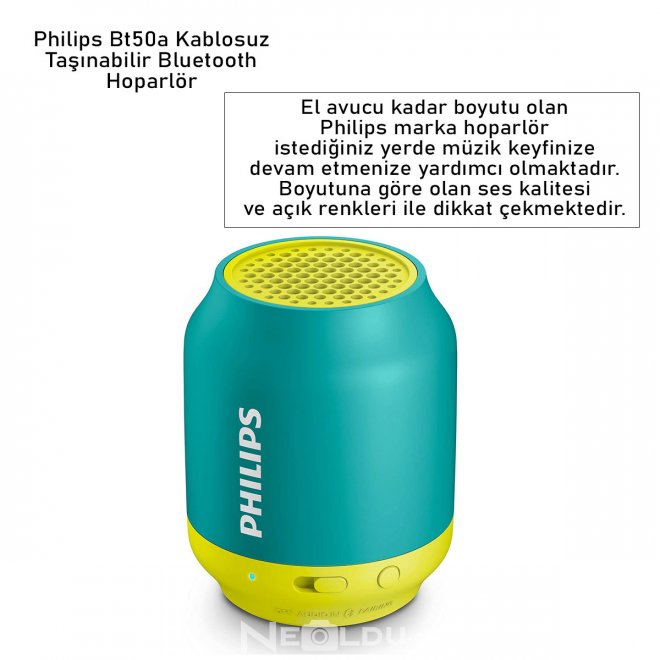 Philips Bt50a Kablosuz Taşınabilir Bluetooth Hoparlör