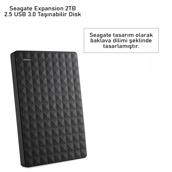 Seagate Expansion 2TB 2.5 USB 3.0 Taşınabilir Disk