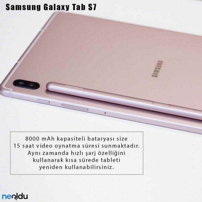 Samsung Galaxy Tab S7 pil kapasitesi