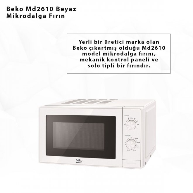 Beko Md2610 Beyaz Mikrodalga Fırın