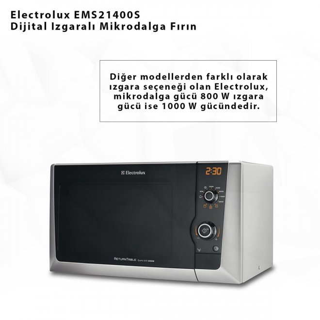 Electrolux EMS21400S Dijital Izgaralı Mikrodalga Fırın