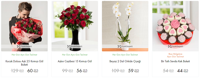 Çiçek Sepeti 14 Şubat Sevgililer Günü İndirim Kampanyası